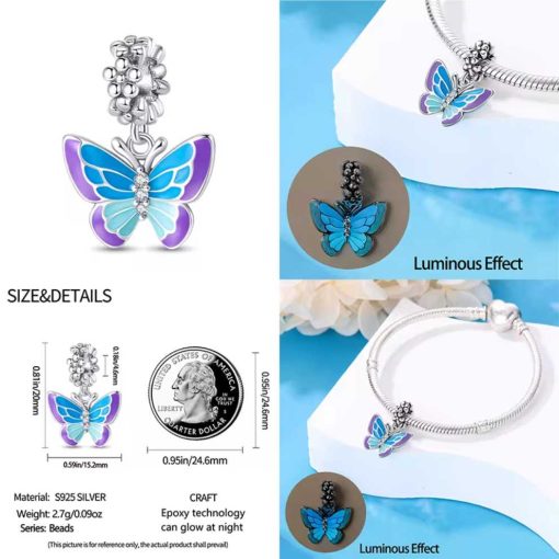Pandora luminous effect butterfly