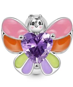 Pendant bee with purple zircon