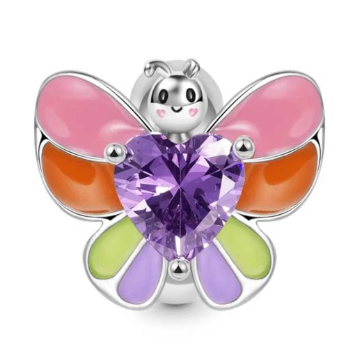 Pendant bee with purple zircon