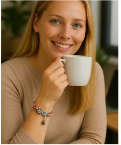 Silver bracelet 4 flowers