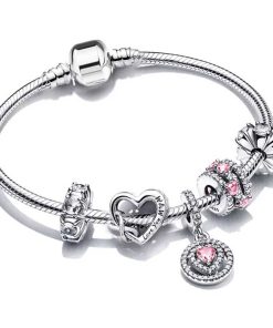 Silver Bracelet, S925, + 4 pendants: