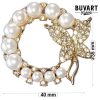 Fashion crystal brooch: butterfly +11 pearls