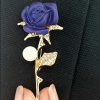crystal brooch purple