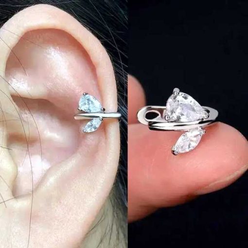 Earring silver leaf