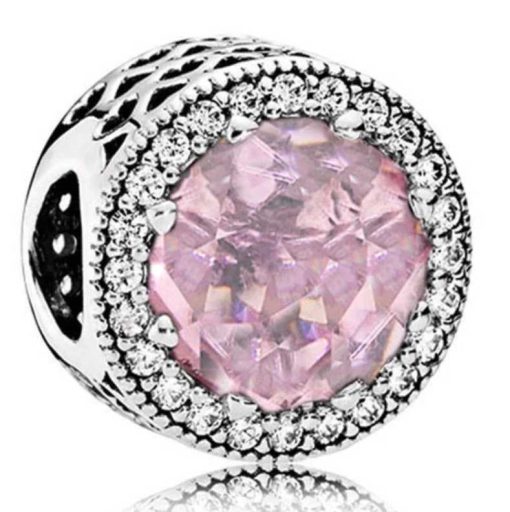 Pandora Silver ring with a pink stone