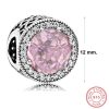 Pandora Silver ring with a pink stone