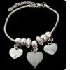 silver bracelet black heart