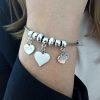 silver bracelet black heart