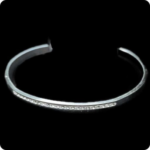 Silver bracelet with crystals