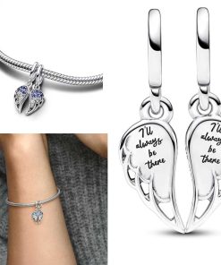 Alternative view of 2 pendants, S925: Azure Whisper Wings