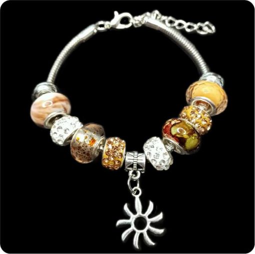 silver bracelet in beige