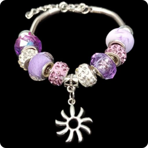 silver bracelet in purple