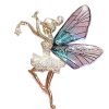 Gold crystal brooch: dancer with wings.