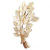 Gold crystal brooch bouquet with rhinestones