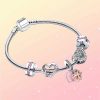 Bracelet Silver, Pandora style. + 5 pendants