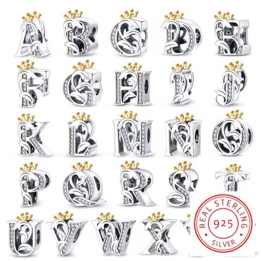 Pandora ring Letters with a crown.