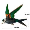 Crystal brooch swallow in green color