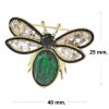 Brooch bee with green stone