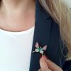 Cristal Brooch: Butterfly with iridescent wings