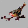 Crystal brooch a bird on a branch