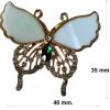 Gold crystal Brooch: Butterfly in white with green stone