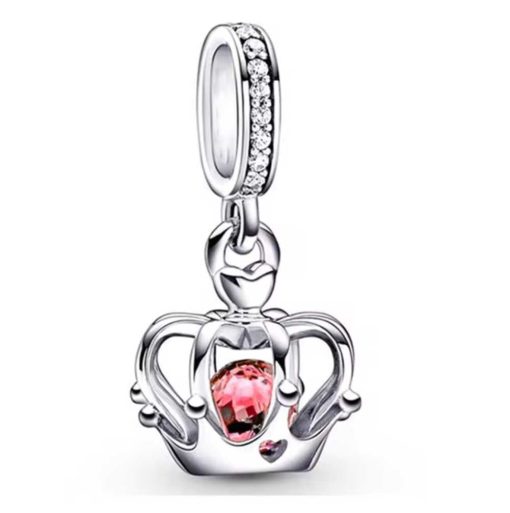 Silver crown with red stone