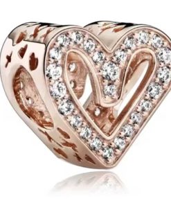 Rose gold crystals heart