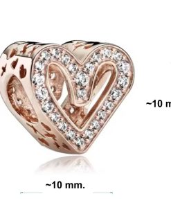 Rose gold crystals heart