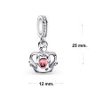 Silver crown with red stone