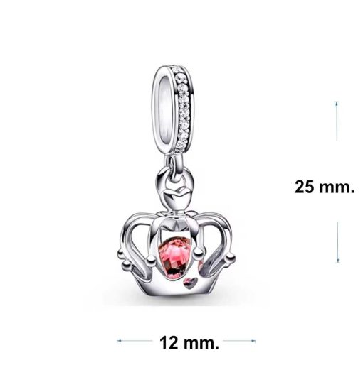 Silver crown with red stone