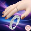 Silver crystal ring.