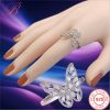 Silver crystal ring