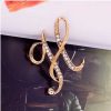Gold crystal Brooch Alphabet