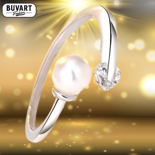 Silver ring pearl
