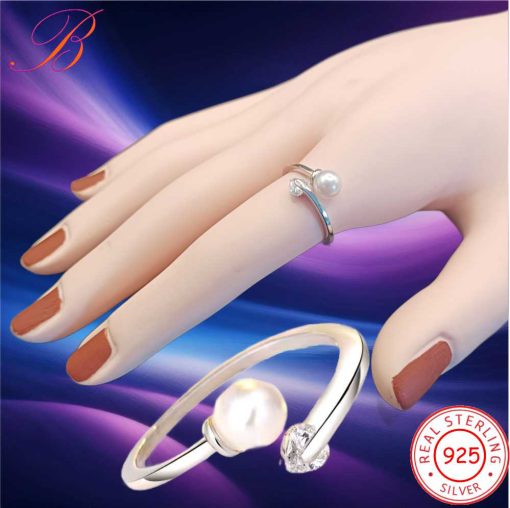 Silver ring pearl
