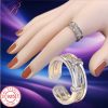Silver crystal ring.