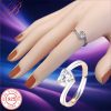 Silver ring with zircon