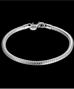 Silver bracelet buckle closure