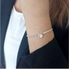Silver bracelet buckle closure