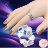 Silver crystal ring