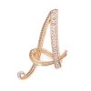 Gold crystal Brooch Alphabet