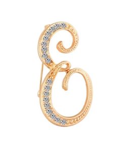 Gold crystal Brooch Alphabet