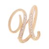 Gold crystal Brooch Alphabet