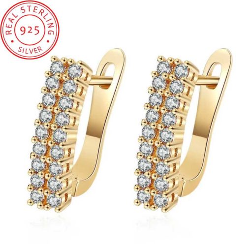 Gold crystal earing