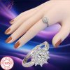 Silver crystal ring bigger zircon
