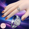Silver crystal ring bigger zircon