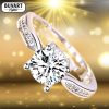 Silver crystal ring with bigger white zircon.