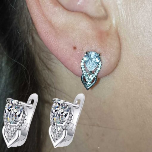 Silver Crystal Earrings zirconia