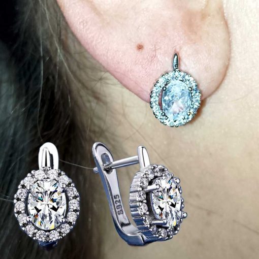 Silver Earrings zirconia