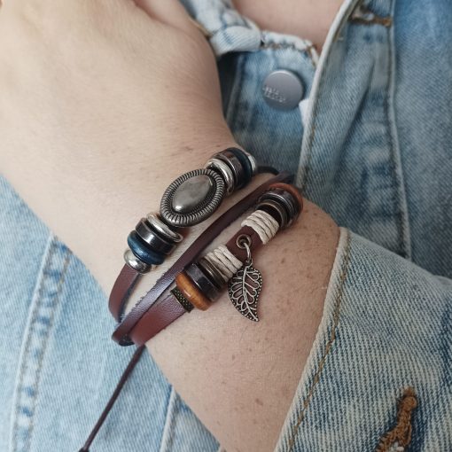 Leather bracelet.